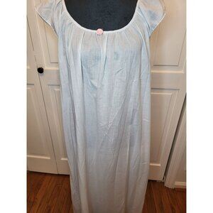 Vintage 80s/90s Sears Cachet Baby Blue Cotton Nightgown L Cottage Fairy Coquette